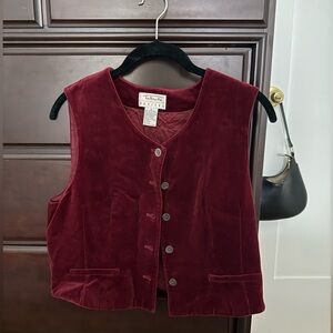 Talbots Red Velvet Vest